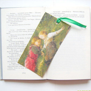 vintage zakładka do książki, ładna zakładka do książki, retro zakładka do książki, dzieci zakładka, malarstwo zakładka, sztuka zakładka