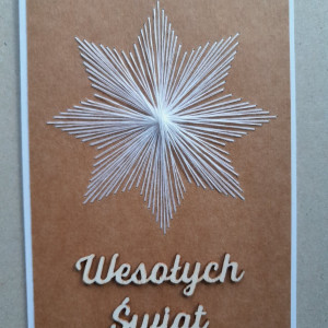 kartka świąteczna, ręcznie wyszywana