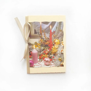 świąteczna kartka ze stroikiem, noworoczne kartki, Boże Narodzenie kartki bez życzeń, kartki na Nowy Rok, kartka na Boże Narodzenie, kartka na Święta, bożonarodzeniowa kartka