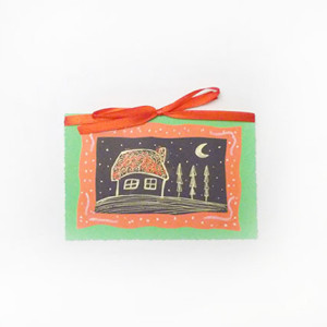 bajkowe kartki na Boże Narodzenie, świąteczne kartki ręcznie rysowane, domek kartka na Święta, kartki na Nowy Rok, noworoczne kartki bez tekstu