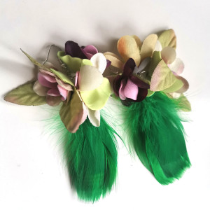 Kolczyki pióra zielone