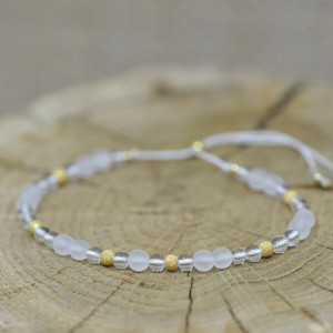 Bransoletka z kryształem górskim, kamienie naturalne, srebro 925