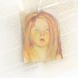 sztuka zakładka do książki, zakładka z Wyspiańskim, malarstwo zakładka, pastelowa zakładka do książki