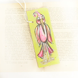 śmieszna zakładka do książki, ptaszek zakładka, bajkowa zakładka dla dziecka, zwierzęta zakładka, fajna zakładka