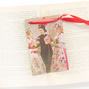 retro zakładka do książki, śląsk zakładka, folk zakładka, shabby chic zakładka do książki, vintage zakładka do książki