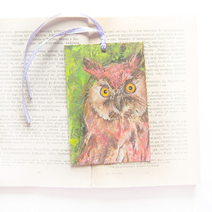 shabby chic zakładka do książki, sowa zakładka, zwierzęta zakładka, vintage zakładka