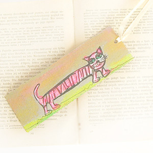 kot zakładka do książki, bajkowa zakładka, zwierzęta zakładka, zakładka z kotem, śmieszna zakładka do książek
