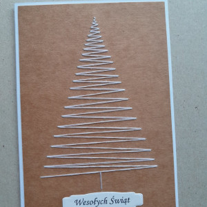 kartka świąteczna, ręcznie wyszywana