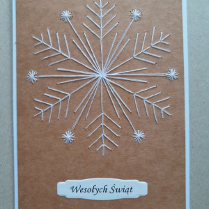 kartka świąteczna, ręcznie wyszywana