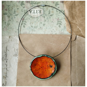 Naszyjnik oranżowa niecka