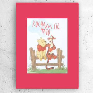 Kubuś Puchatek plakat A4, bajkowe plakaty dla dzieci, fajne plakaty do dziecięcego pokoju, plakat dla chłopca, plakat dla dziewczynki, plakat z Kubusiem Puchatkiem, prezent dla taty