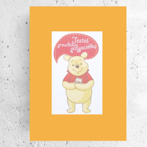 Kubuś Puchatek plakat A4, plakat z Kubusiem Puchatkiem, obrazek dla przyjaciółki, przyjaciółka prezent, prezent dla przyjaciółki, przyjaciółka plakat, przyjaciółka obrazek