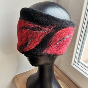 ciepła wełniana opaska filcowana zimowa