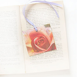 róża zakładka do książki, mała zakładka, kwiat zakładka do książek, vintage zakładka do książek