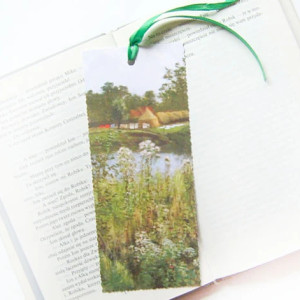 vintage zakładka do książki, ładna zakładka do książki, retro zakładka do książki, pejzaż zakładka, sztuka zakładka, malarstwo zakładka