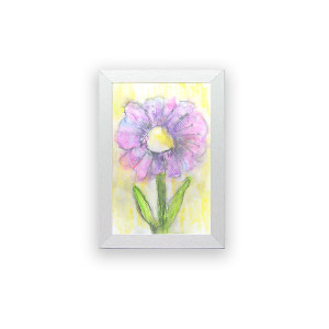 mały obrazek z kwiatkiem,  akwarelka w ramce,  oprawiony szkic kwiatka, kwiat rysunek, ślub prezent, prezent na ślub, prezent do domu, akwarela ręcznie malowany obraz