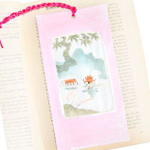 pastelowa zakładka do książki, różowa zakładka, jedwabna zakładka, zakladka dla dziewczyny, zakładka dla kobiety, boho zakladka do książek