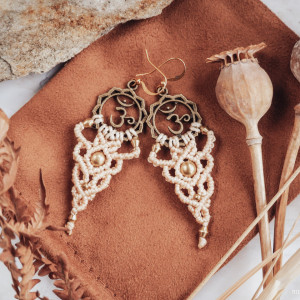 Makramowe kolczyki 'OM'