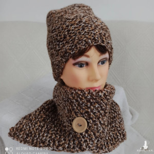 Zimowy komplet czapka i komin