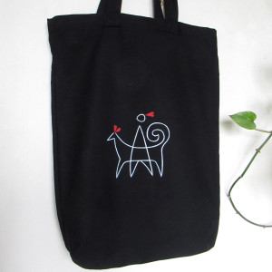 Torba  bawełniana ręcznie malowana Ja i Pies