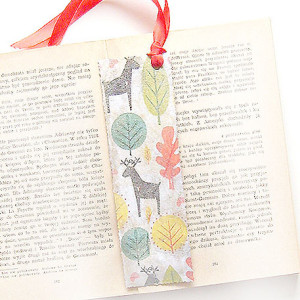vintage zakładka do  książki, jelonki zakładka, shabby chic zakładka, zakładka z jelonkami, decoupage zakladka do książek