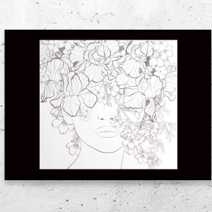 dziewczyna plakat A4, boho plakat z kobietą, biało czarny plakat z dziewczyną, nowoczesne plakaty do domu, mały plakat do salonu, ładny plakat do sypialni, fajny plakat do biura, poster a4