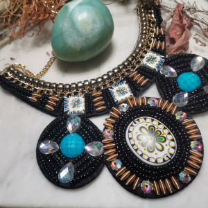 naszyjnik kolorowy koralikowy orient