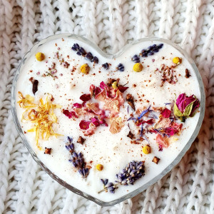 Duża unikatowa świeca sojowa serce o zapachu zielonej cytryny, świeczka sojowa 100%