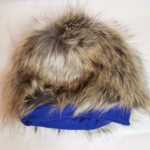 Szara  sztuczne futro czapka