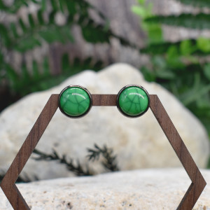 Stalowe kolczyki wkrętki imitacja howlitu #151