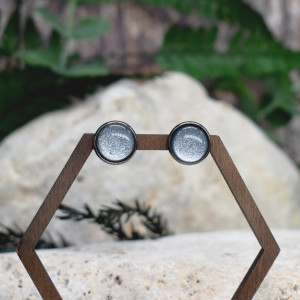 Stalowe kolczyki wkrętki brokatowe #251