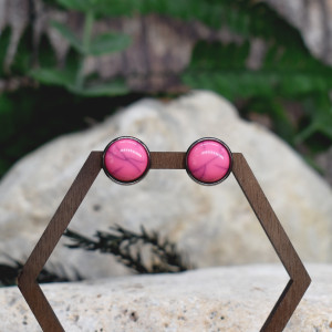 Stalowe kolczyki wkrętki imitacja howlitu #262