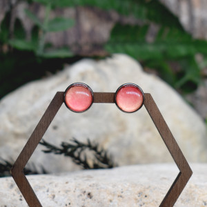 Stalowe kolczyki wkrętki ombre akwarela #272