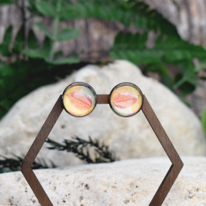 Stalowe kolczyki wkrętki grafika wzorek #279