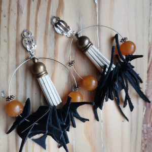 Klipsy koła skóra chwosty