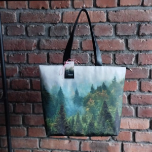 Duża torba typu shopper na zamek GDZIEŚ PONAD MGŁĄ