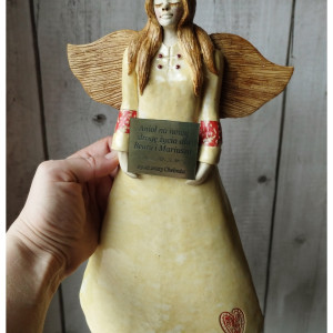 Anioł ślubny z  dedykacją