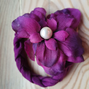 Bransoletka dzianina kwiat