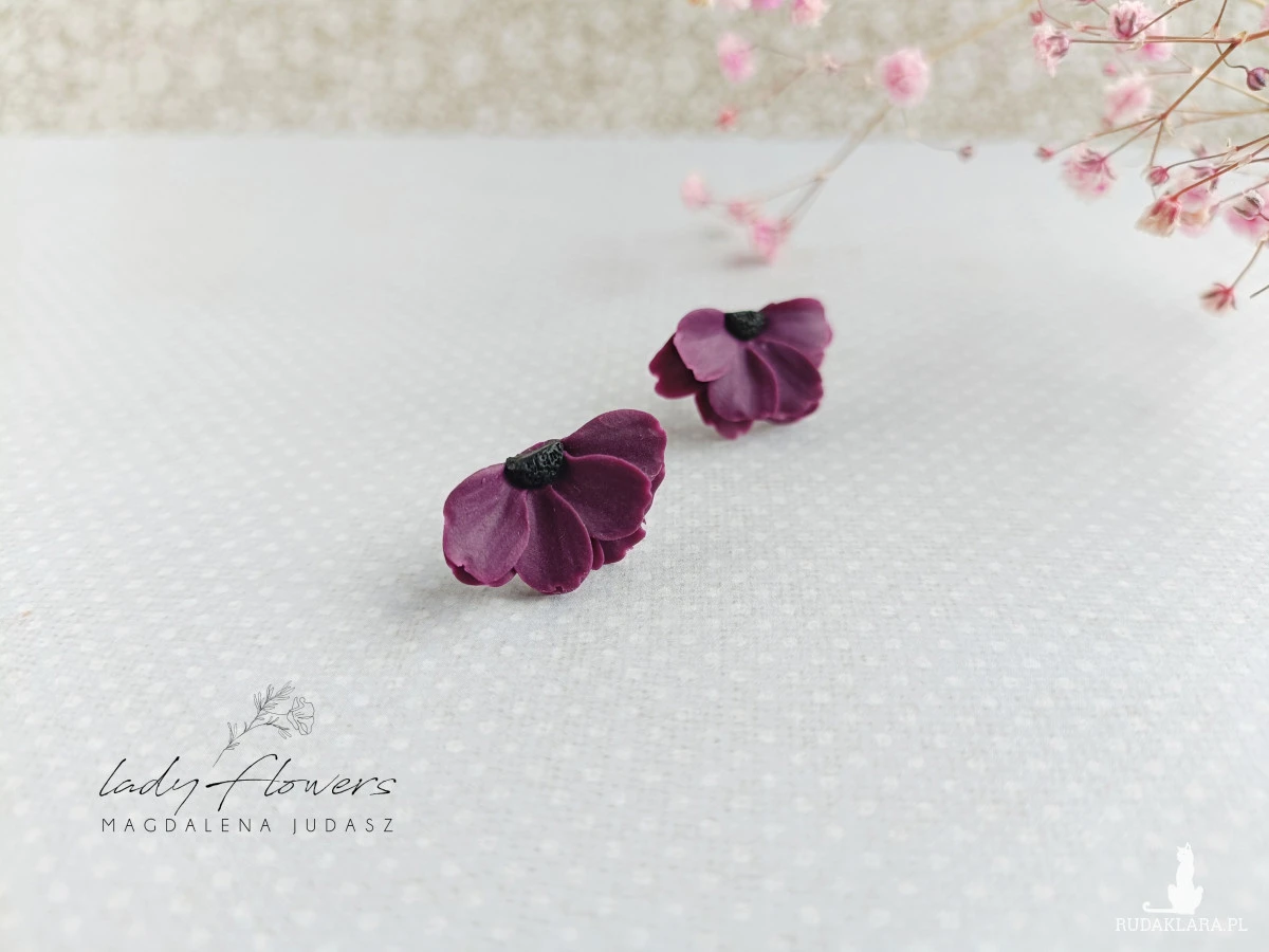 Kolczyki wkrętki royal violet