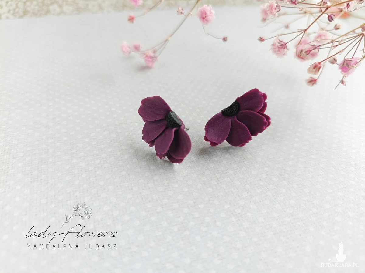 Kolczyki wkrętki royal violet