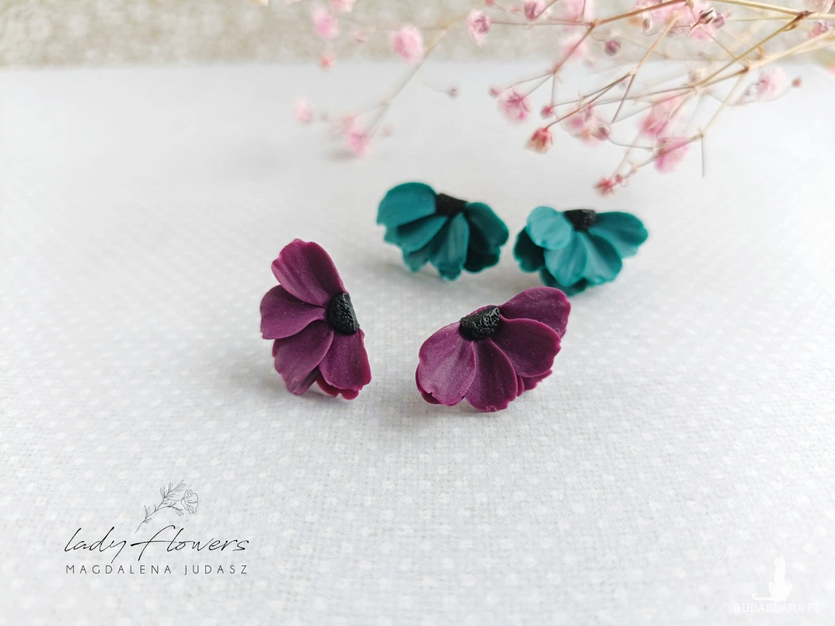 Kolczyki wkrętki royal violet