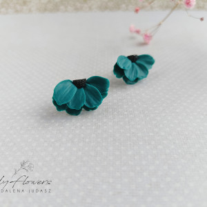 Kolczyki wkrętki butelkowa zieleń