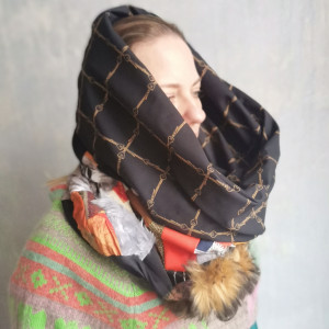 Komin patchworkowy oversize