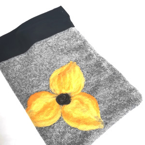 komin tuba wełniany   szary filcowany