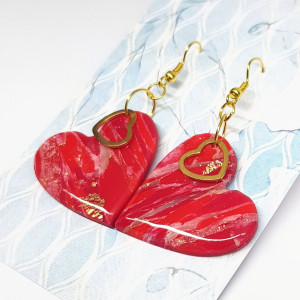 Czerwone kolczyki serca z kolekcji Love Story
