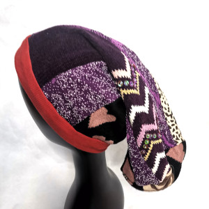 czapka patchworkowa turbanowy kształt