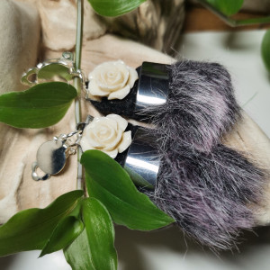 Klipsy lekkie róże i filc