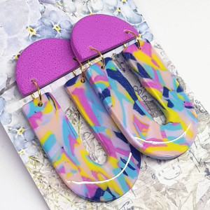 Piękne kolczyki abstrakcja z różem