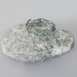 Pierścionek regulowany z amazonitem