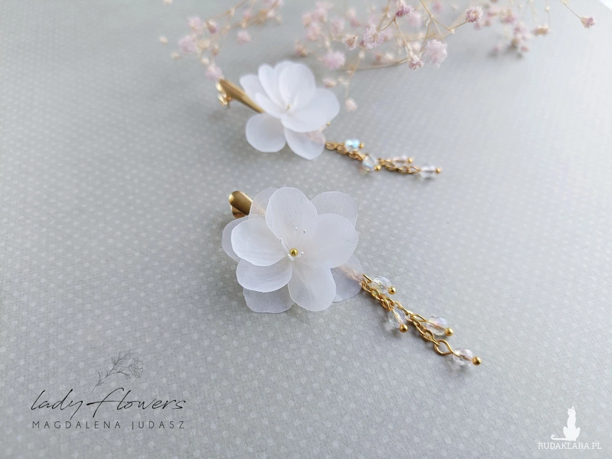 Kolczyki transparentne kwiaty